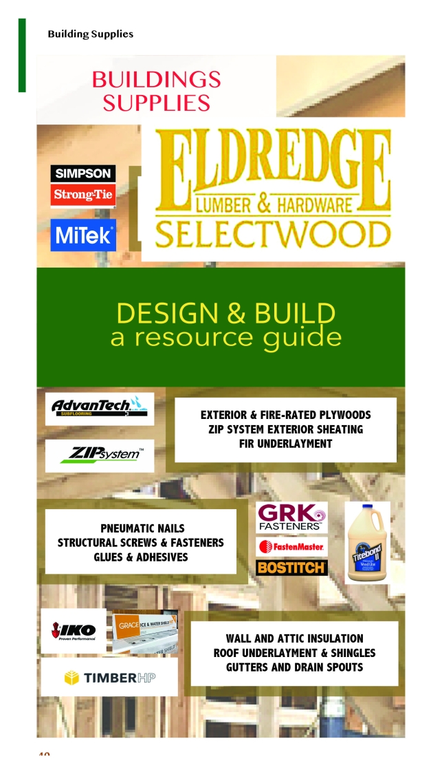 DESIGN & BUILD A RESOURCE GUIDE - BUILDING SUPPLIES
