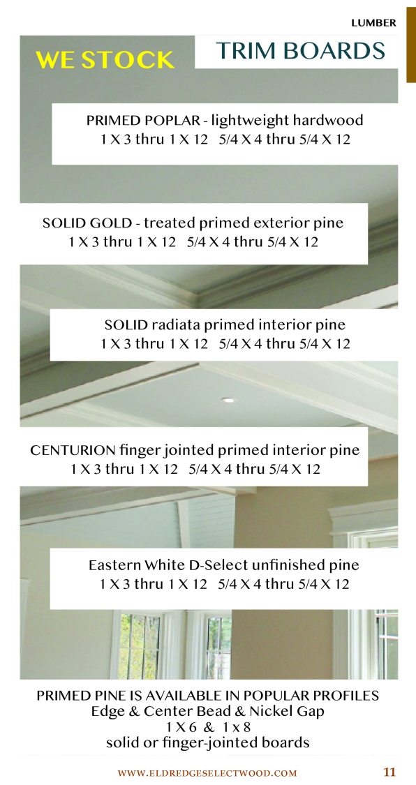 Pine and Poplar Trim Board